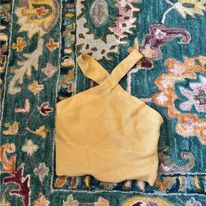 Abercrombie & Fitch Criss Cross ribbed tank yellow NWOT